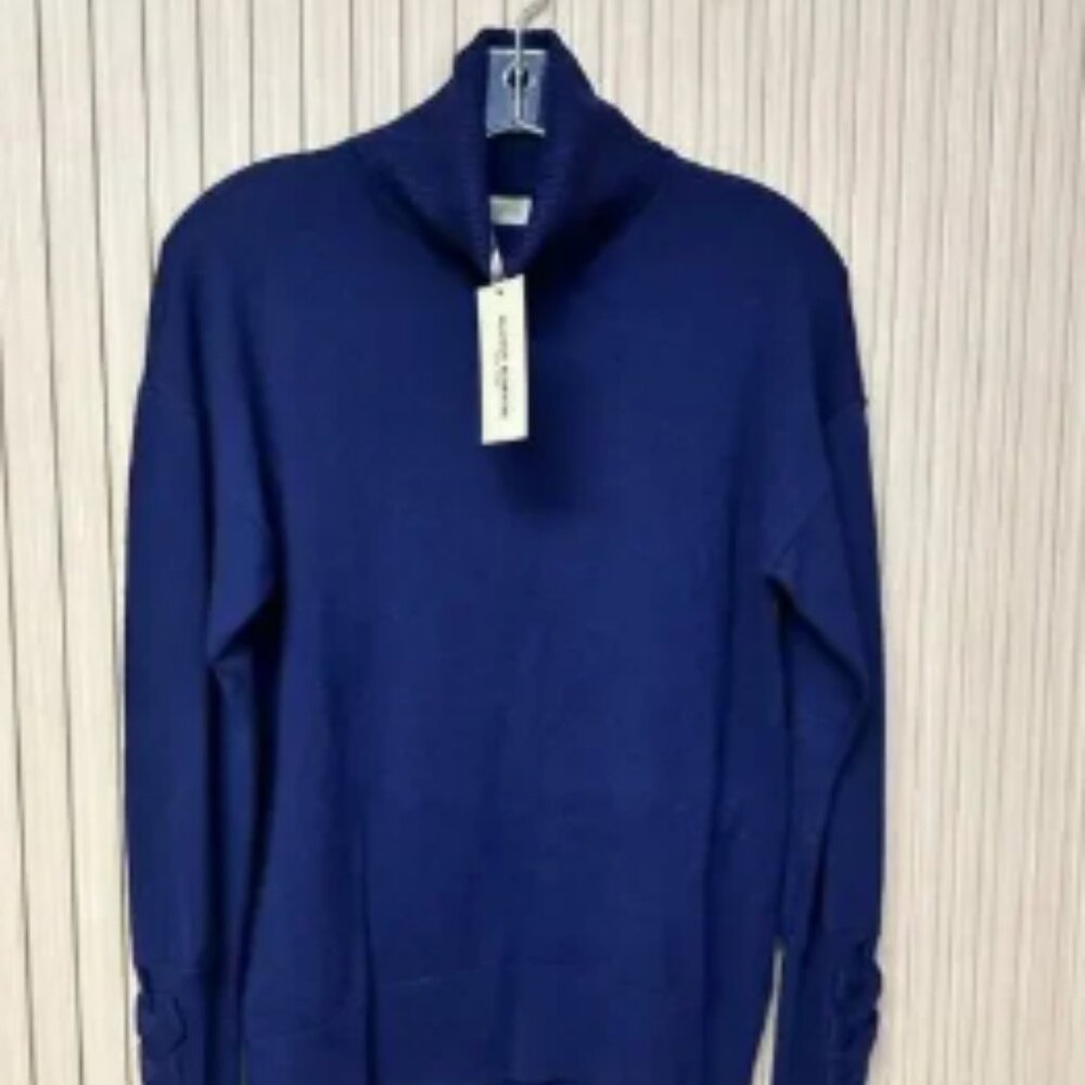 Ramy Brook Walt Turtleneck Wool Blend Sweater in Navy Women's Size S